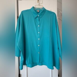 Chico's Turquoise Button-Down Shirt